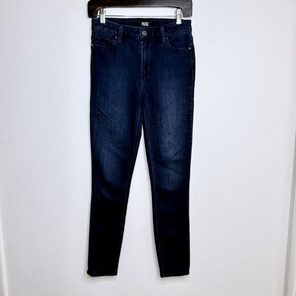 Paige Womens Hoxton Ankle Skinny Jeans Size 26 Alania Dark Wash Blue Stretch - Picture 1 of 11